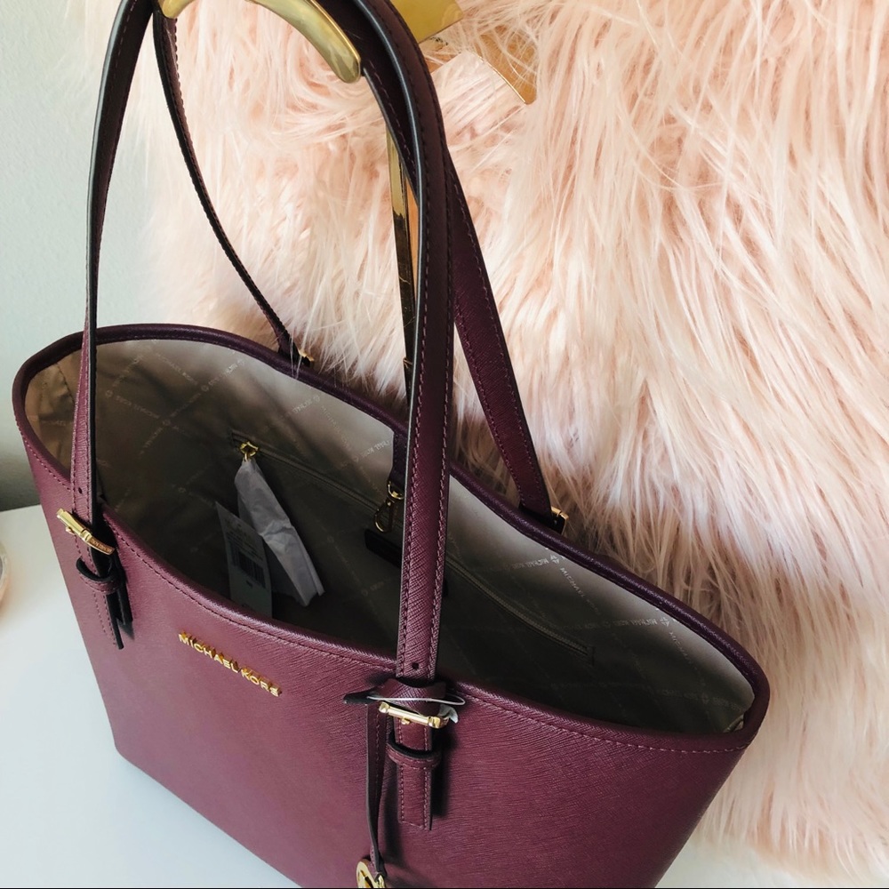 Michael kors Jet set medium carryall Tote merlot - Picture 2 of 7